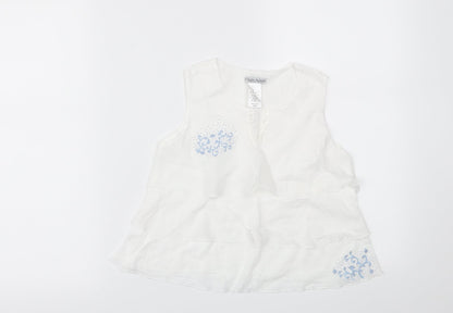 Womens UK Size S Preworn White Basic T-Shirt