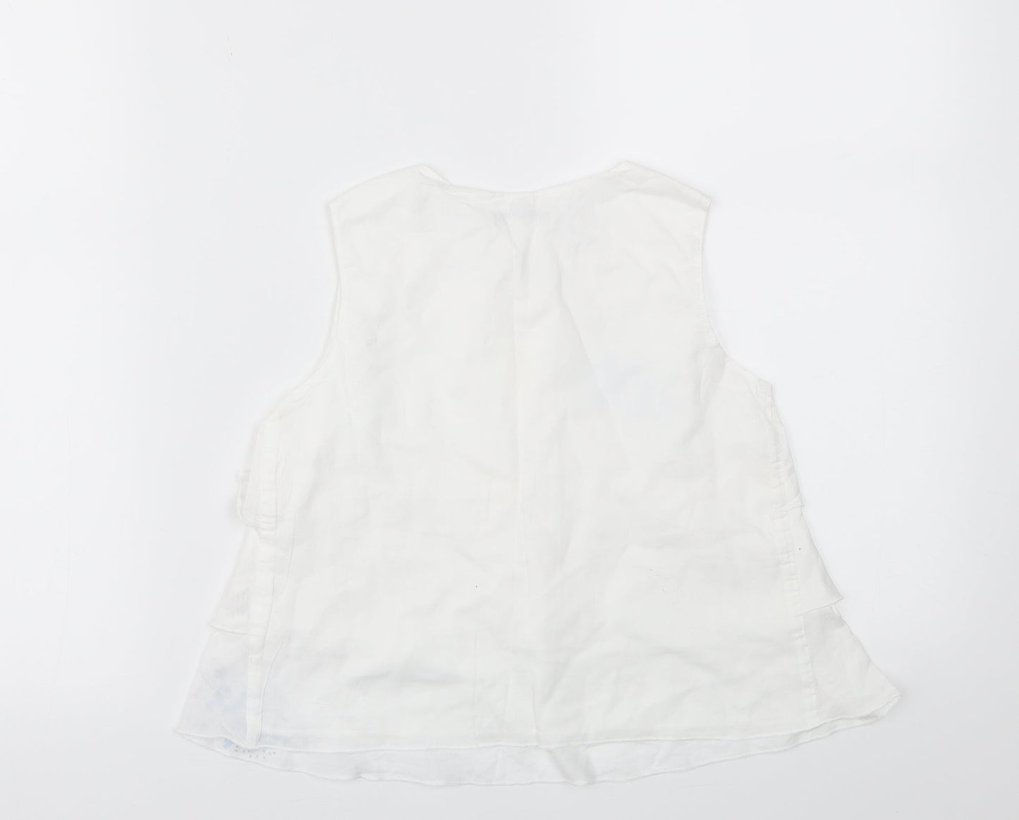 Womens UK Size S Preworn White Basic T-Shirt