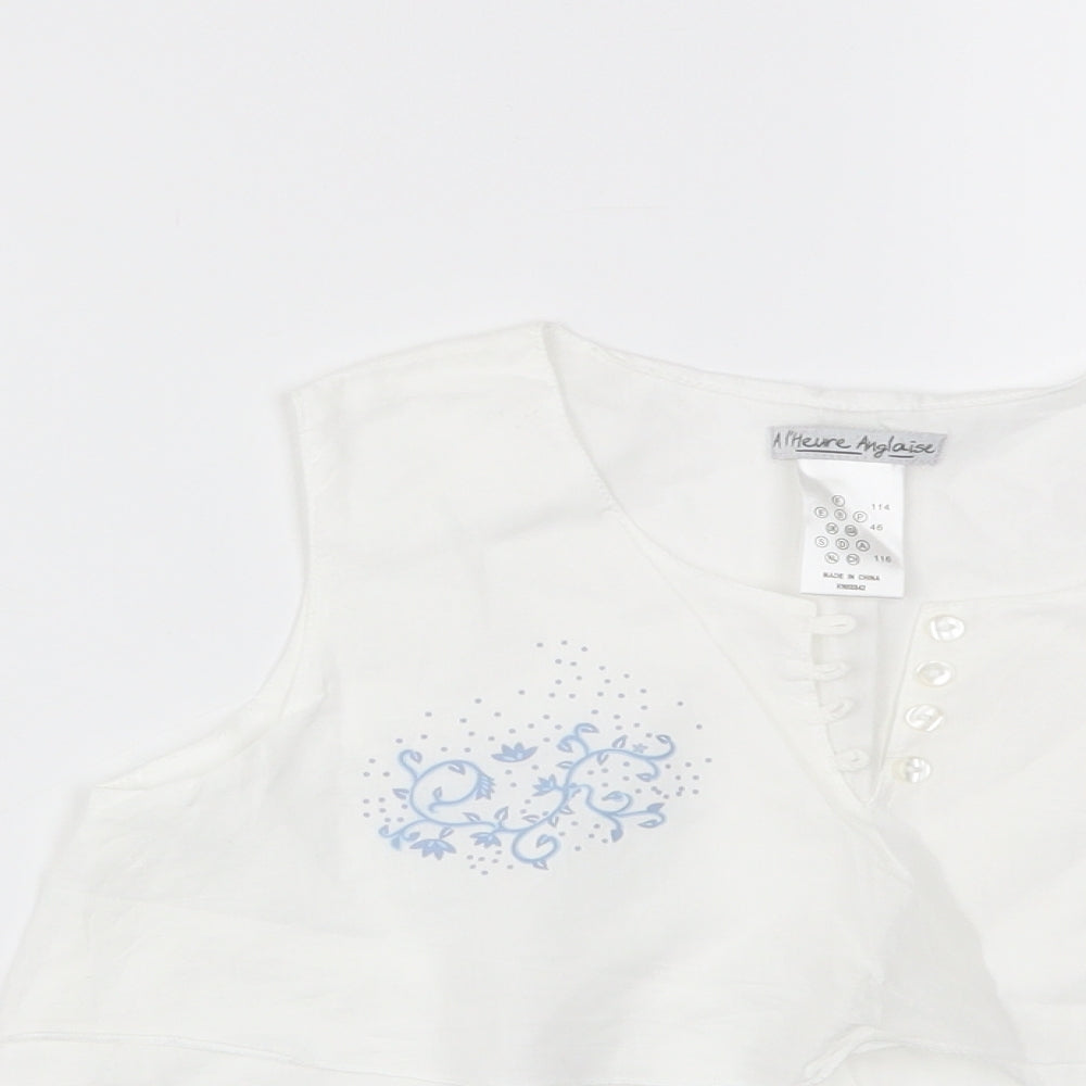 Womens UK Size S Preworn White Basic T-Shirt