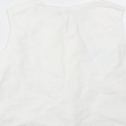Womens UK Size S Preworn White Basic T-Shirt