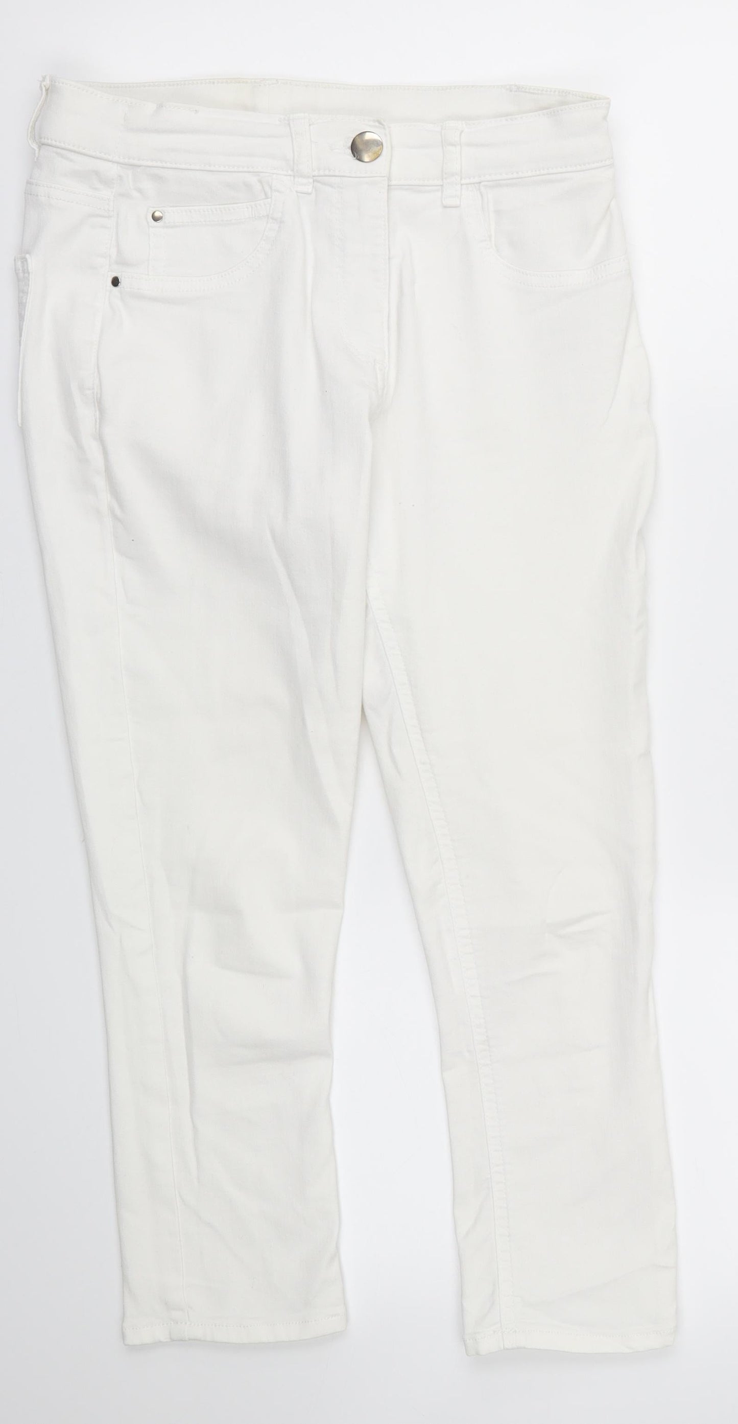 George Womens White   Straight Jeans Size 10 L22 in