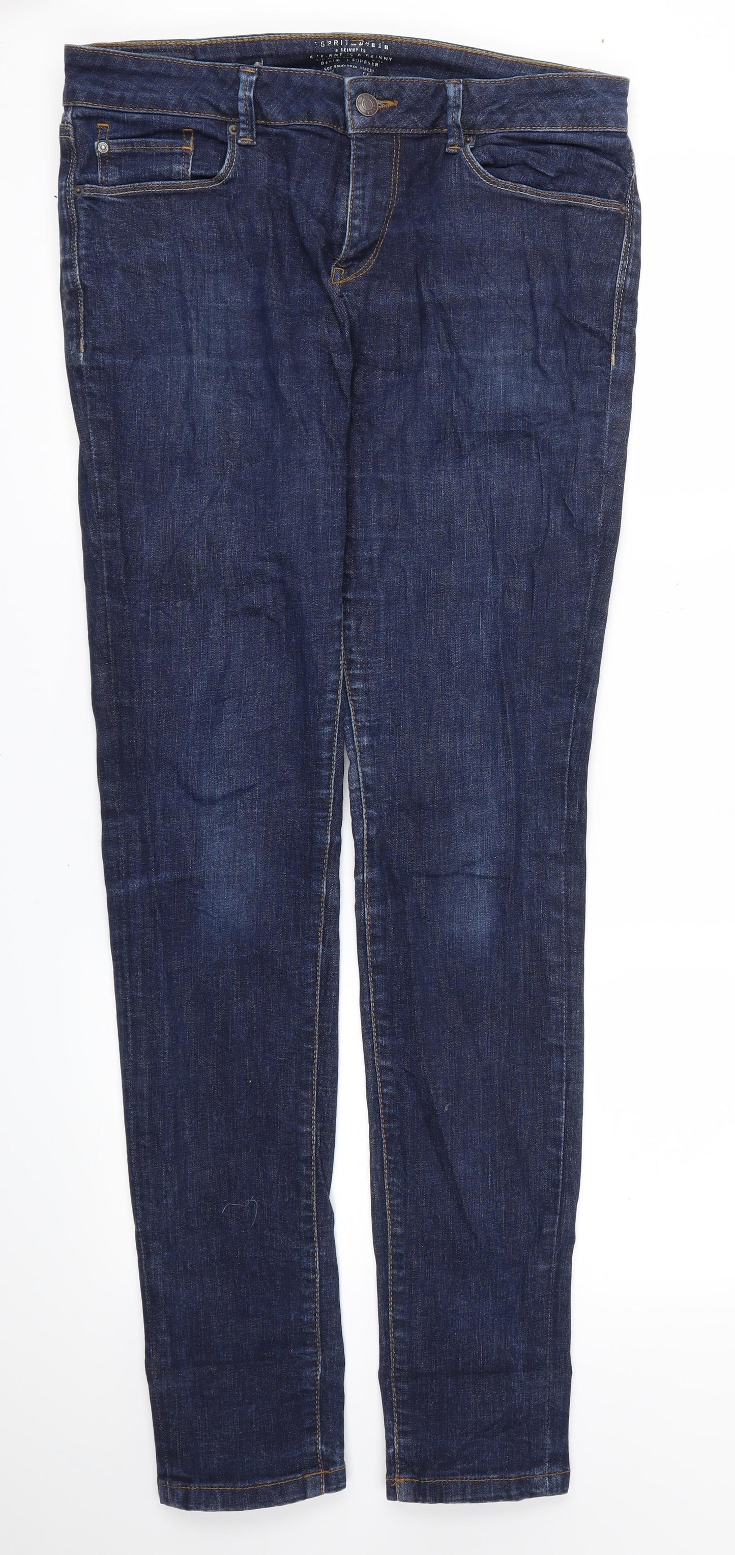 Womens UK Size 32 Preworn Regular Fit Skinny Blue Jeans
