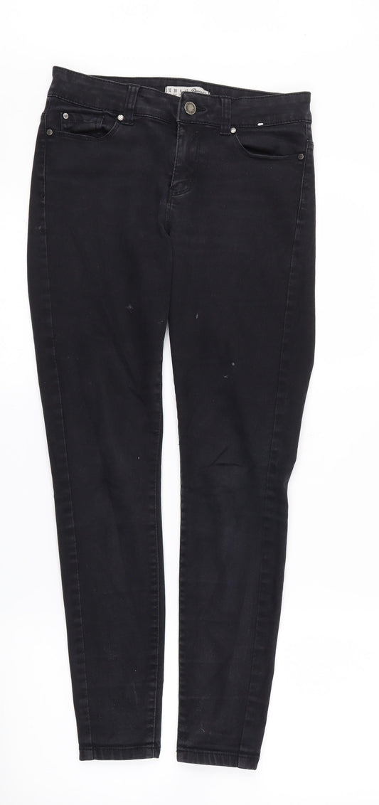 denim &co  Womens Black Houndstooth  Skinny Jeans Size 10 L27 in