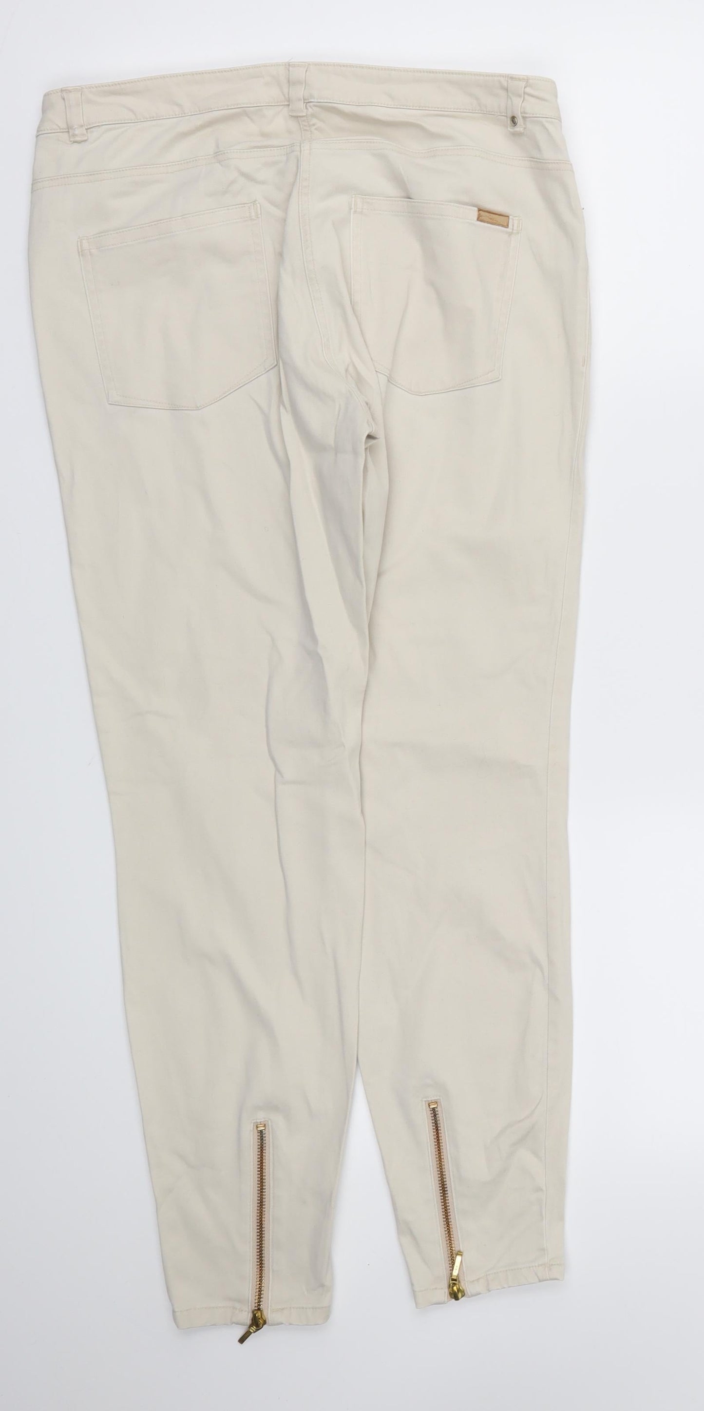 Womens UK Size 8 H&M Regular Fit Skinny Ivory Jeans