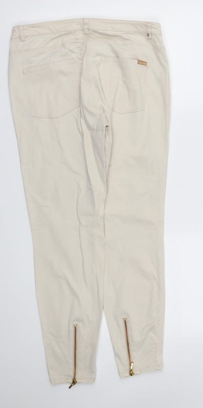 Womens UK Size 8 H&M Regular Fit Skinny Ivory Jeans