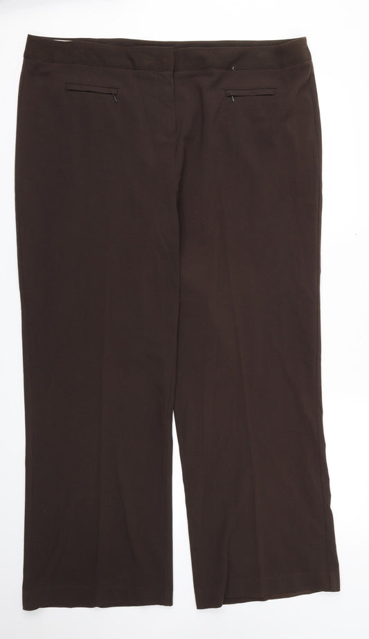 Mia Moda Womens Brown   Trousers  Size 20 L27 in