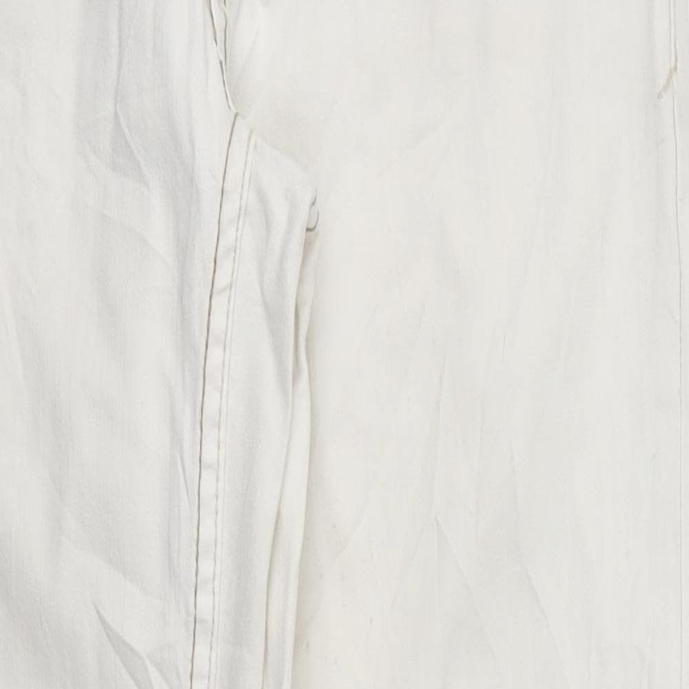 Womens UK Size 10 FIVE Regular Fit Skinny Ivory Jeans