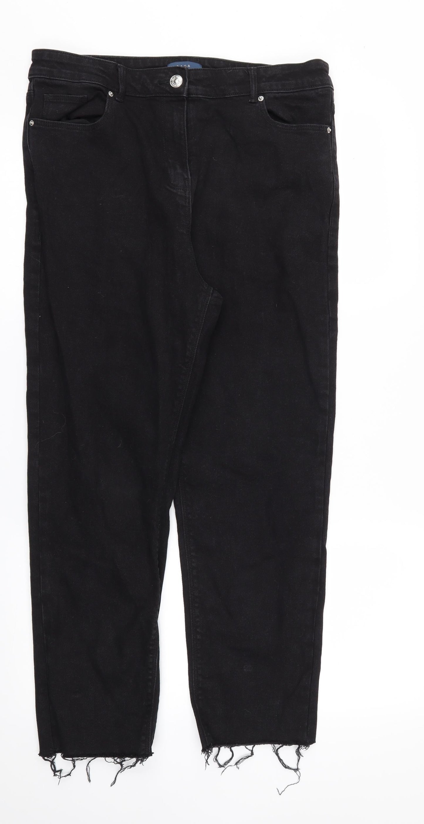 Womens UK Size 14 Papaya Regular Fit Skinny Black Jeans