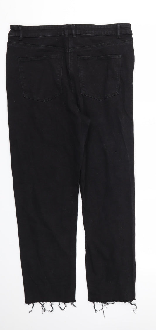 Womens UK Size 14 Papaya Regular Fit Skinny Black Jeans