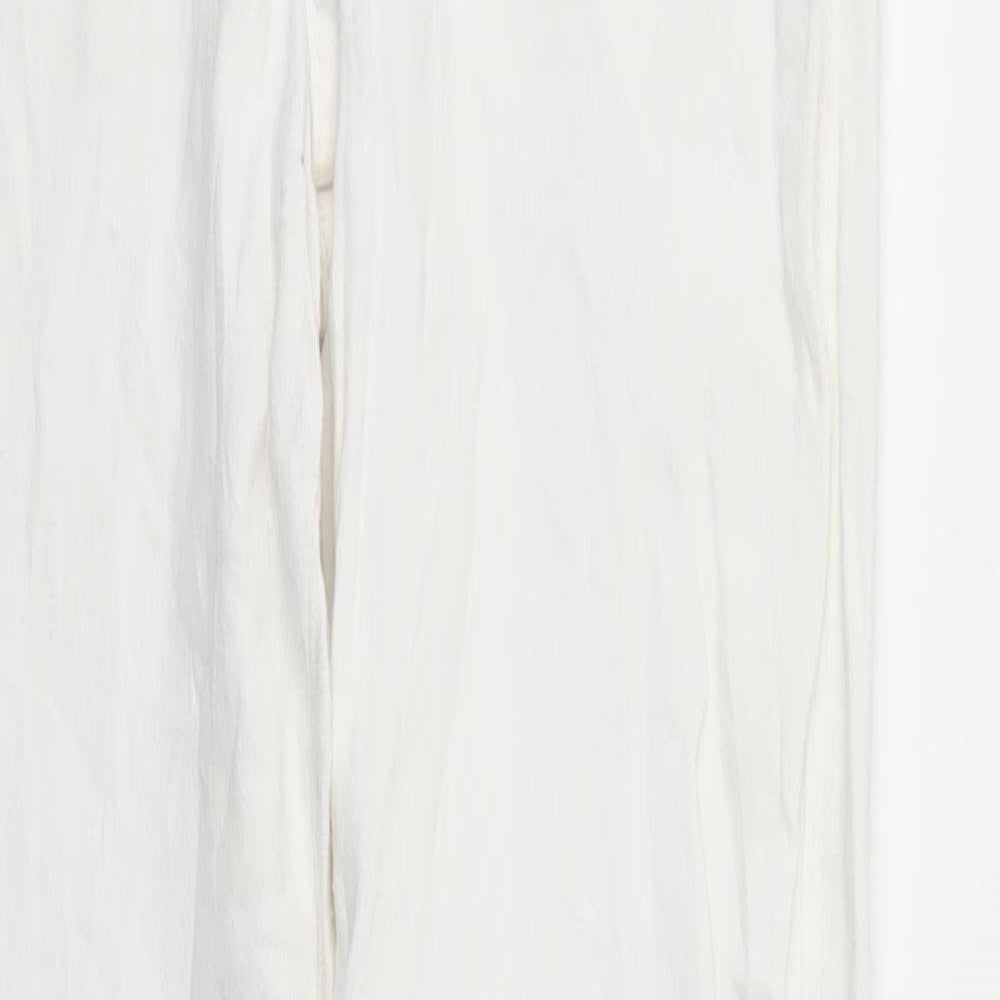 Womens UK Size S Preworn Regular Fit Skinny White Jeans
