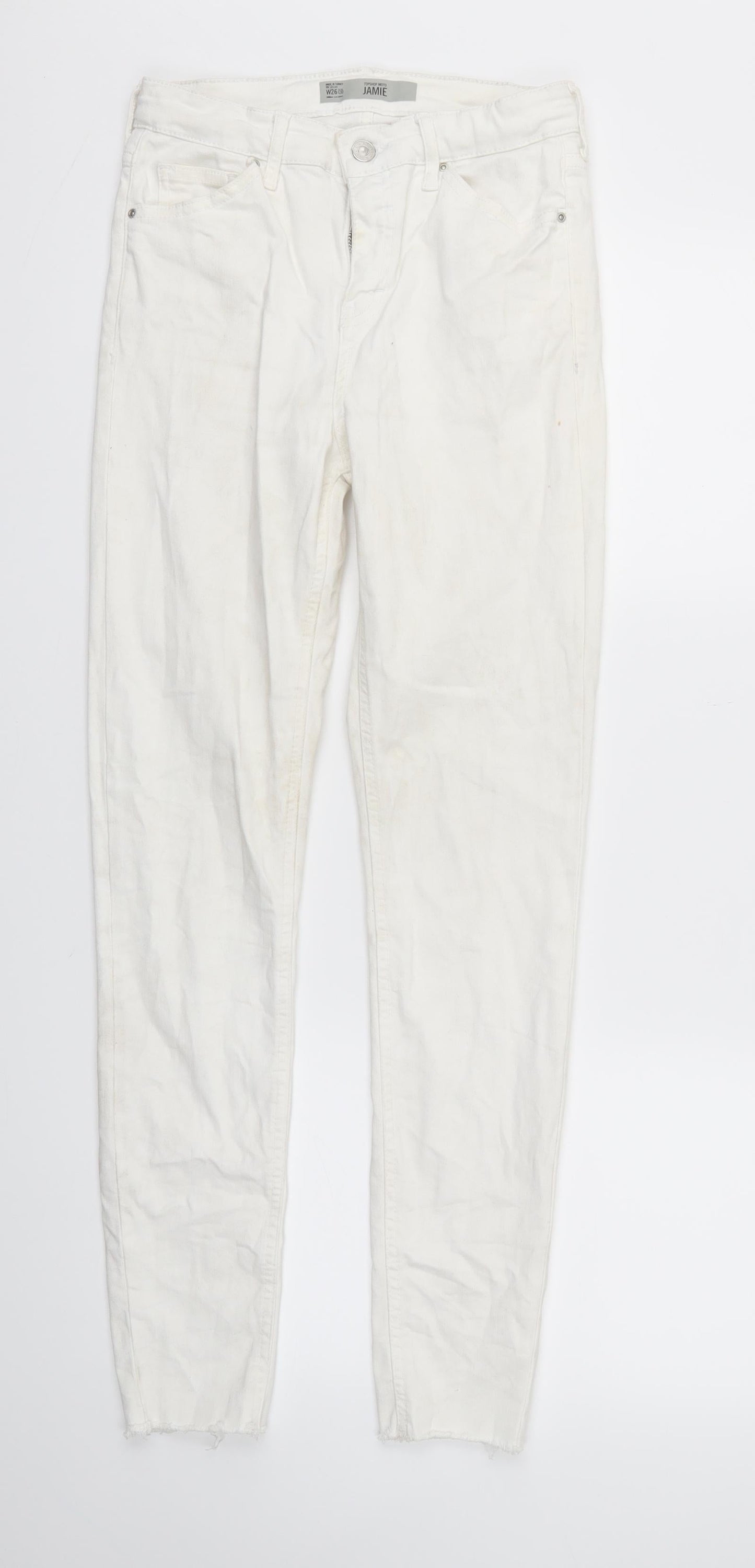 Topshop Womens White   Skinny Jeans Size 26 L32 in