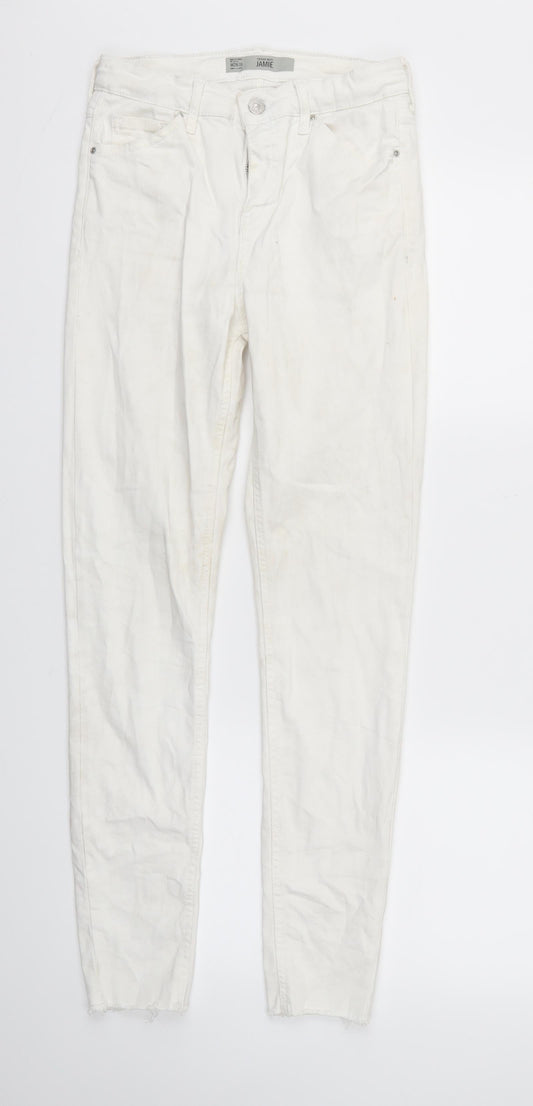 Topshop Womens White   Skinny Jeans Size 26 L32 in