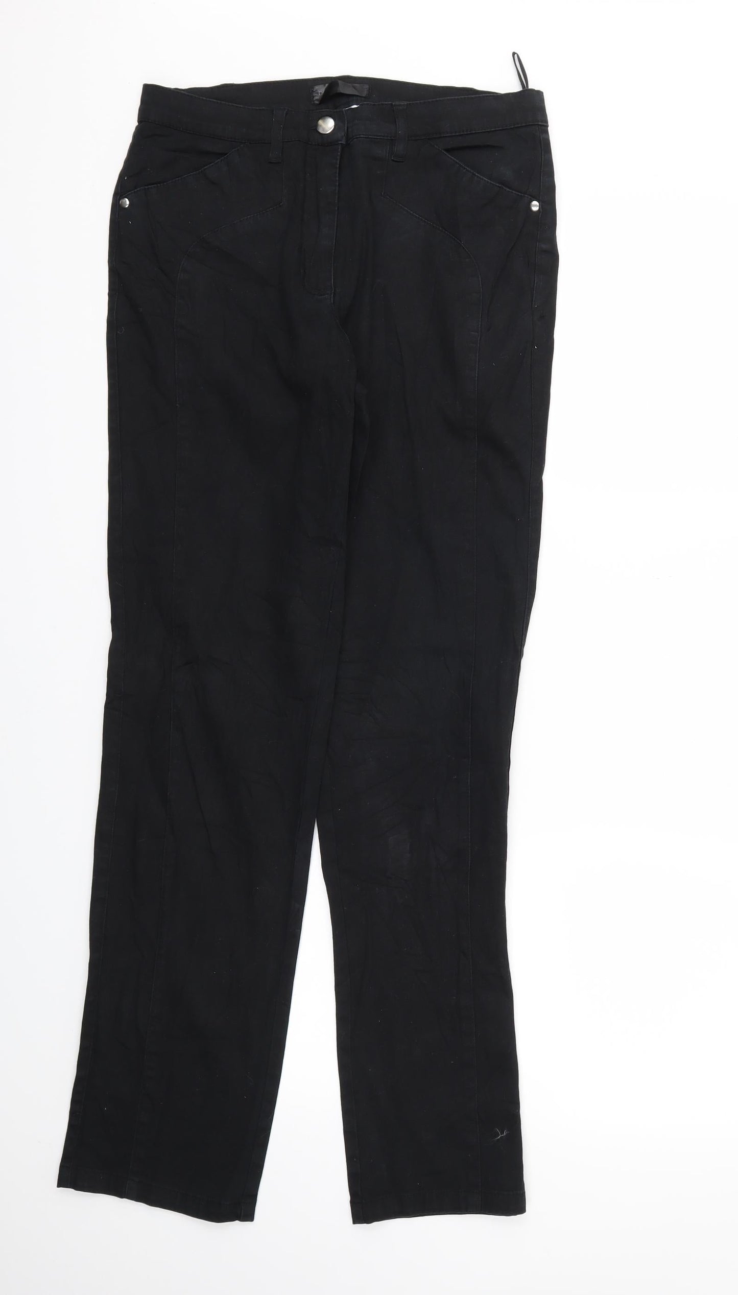 Womens UK Size 12 Preworn Relaxed Fit Skinny Black Jeans