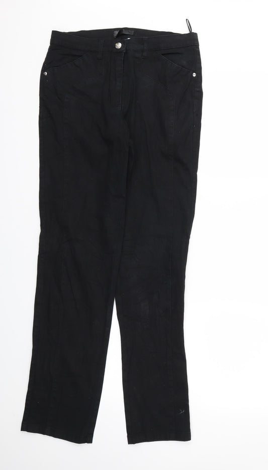 Womens UK Size 12 Preworn Relaxed Fit Skinny Black Jeans