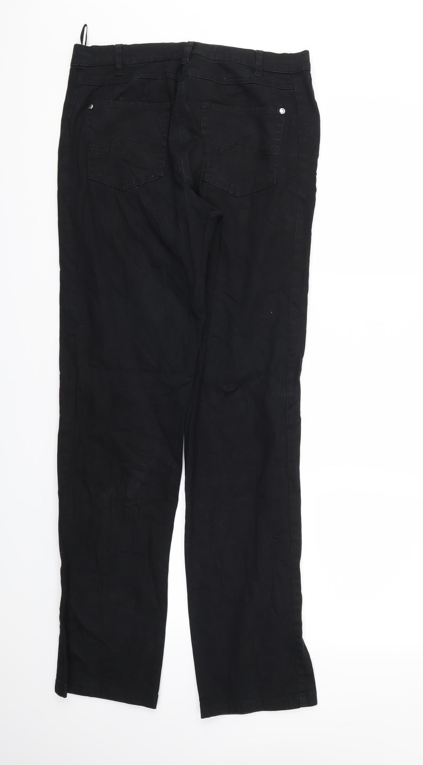Womens UK Size 12 Preworn Relaxed Fit Skinny Black Jeans