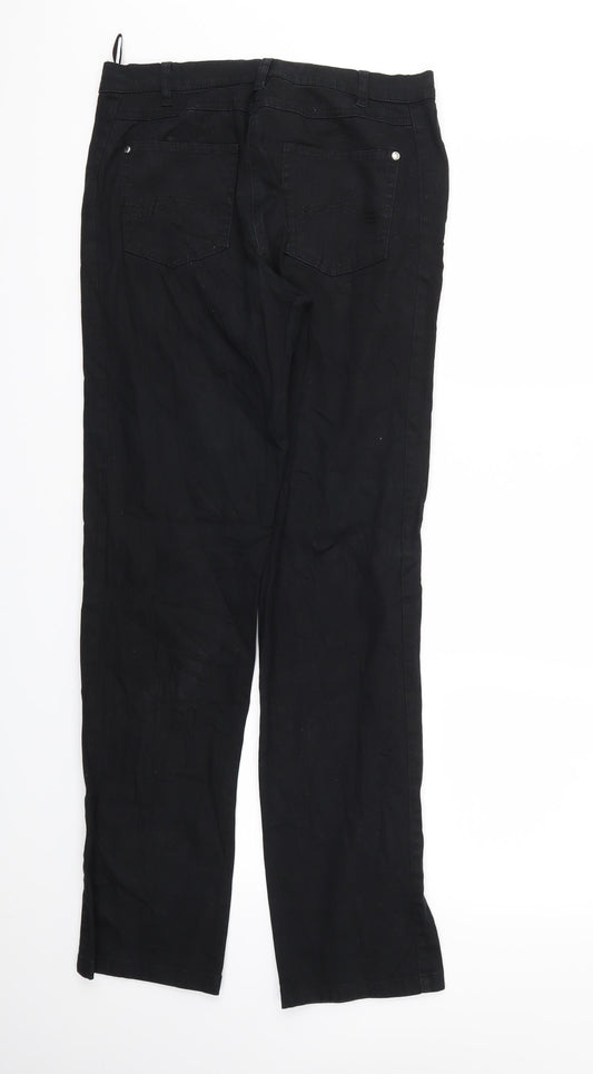 Womens UK Size 12 Preworn Relaxed Fit Skinny Black Jeans