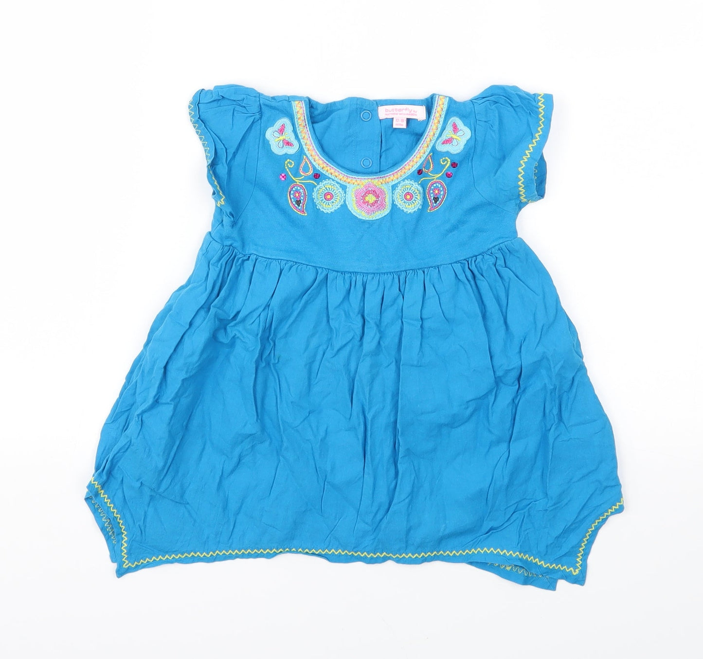 Butterfly Girls Blue Animal Print  Fit & Flare  Size 12-18 Months