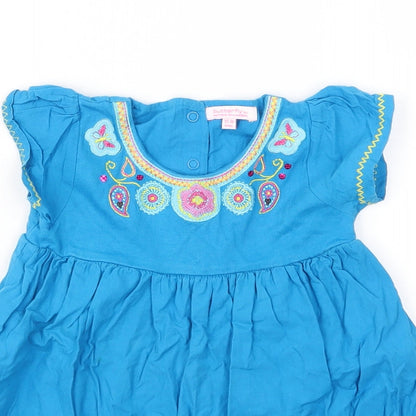 Butterfly Girls Blue Animal Print  Fit & Flare  Size 12-18 Months
