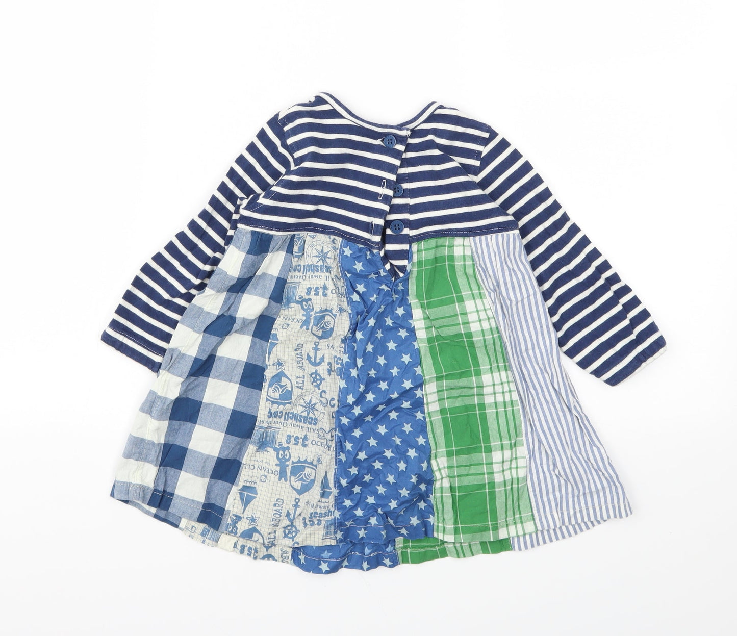 Next  Girls Blue Argyle/Diamond  Fit & Flare  Size 9-12 Months