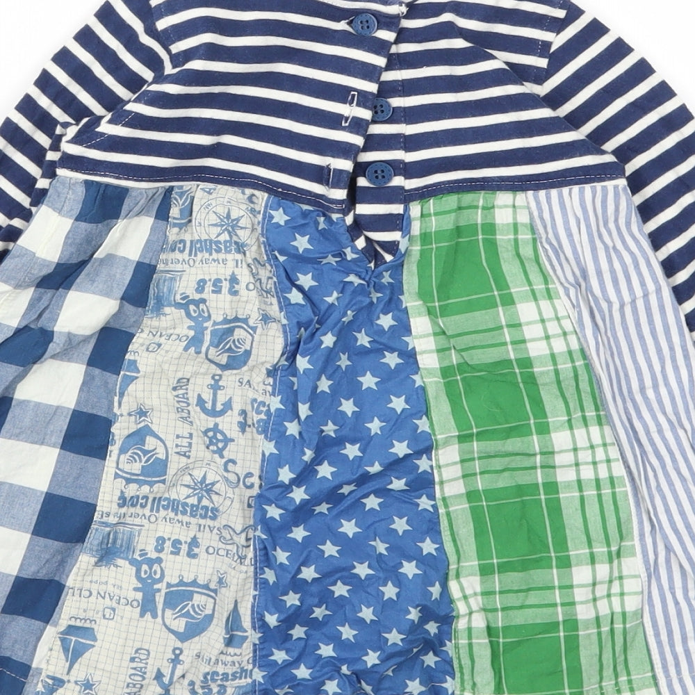 Next  Girls Blue Argyle/Diamond  Fit & Flare  Size 9-12 Months
