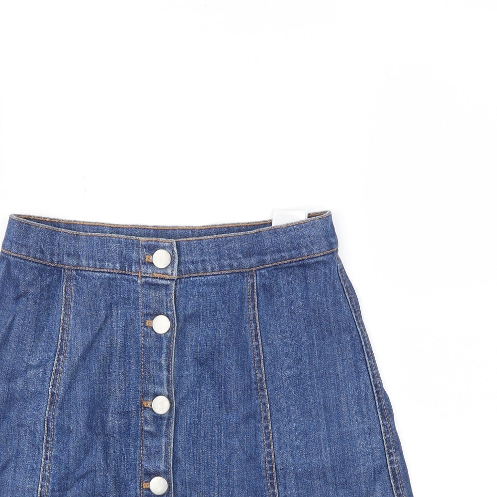 H&M Womens Blue   A-Line Skirt Size 4