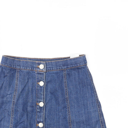 H&M Womens Blue   A-Line Skirt Size 4