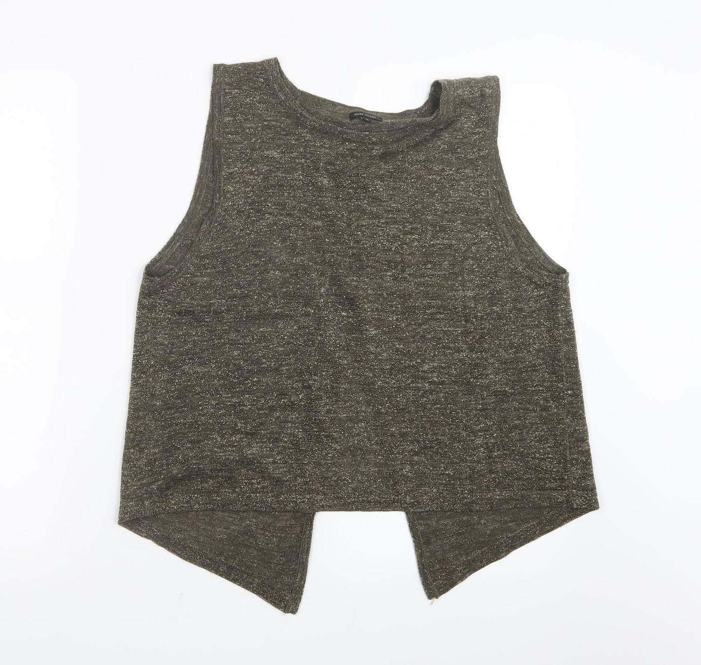 Womens UK Size 12 River Island Green Basic Tank