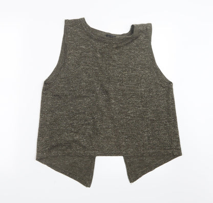 Womens UK Size 12 River Island Green Basic Tank