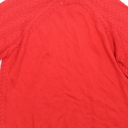 NEXT Womens Red  Knit Pullover Jumper Size 10