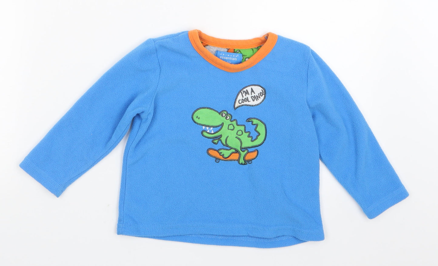 Primark Boys Blue Geometric   Pyjama Top Size 2-3 Years  - DInosaur