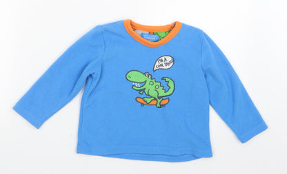 Primark Boys Blue Geometric   Pyjama Top Size 2-3 Years  - DInosaur
