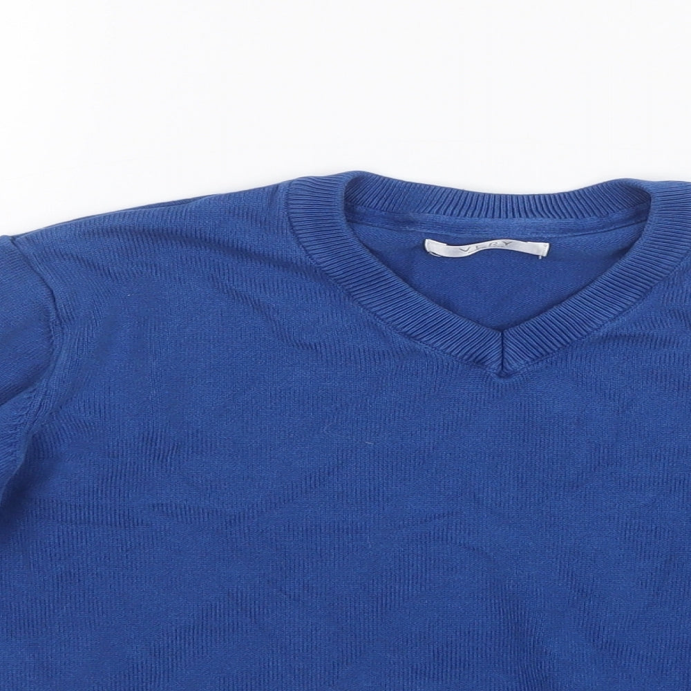 Very Boys Blue  Knit Pullover Jumper Size 9-10 Years