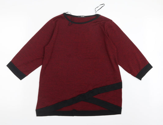 Quiz Womens Red  Knit Pullover Jumper Size 10