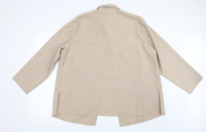 Womens UK Size 24 Daxon Beige Basic Button-Up