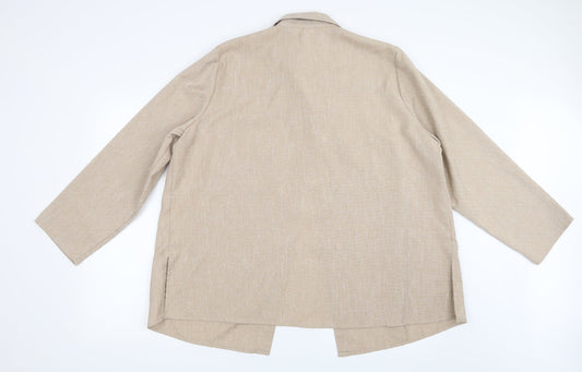 Daxon Womens Beige   Basic Button-Up Size 24