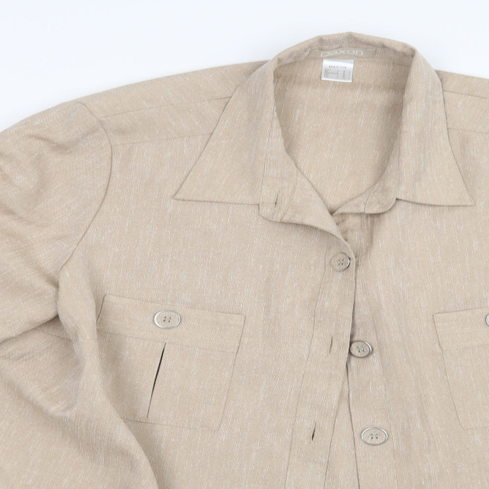 Womens UK Size 24 Daxon Beige Basic Button-Up