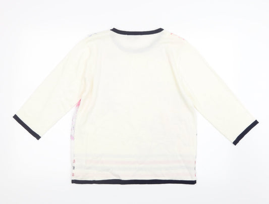Mudflower Womens White  Knit Pullover Jumper Size S