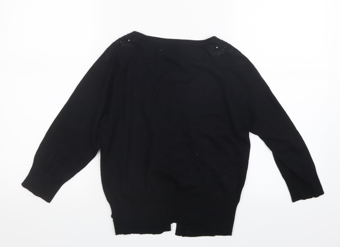 Matalan Womens Black  Knit Cardigan Jumper Size 8
