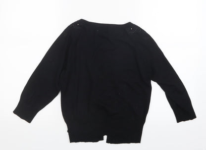 Matalan Womens Black  Knit Cardigan Jumper Size 8