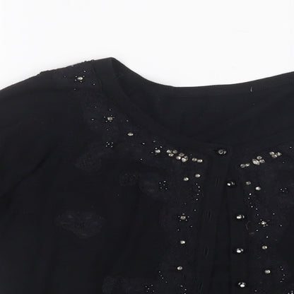 Matalan Womens Black  Knit Cardigan Jumper Size 8