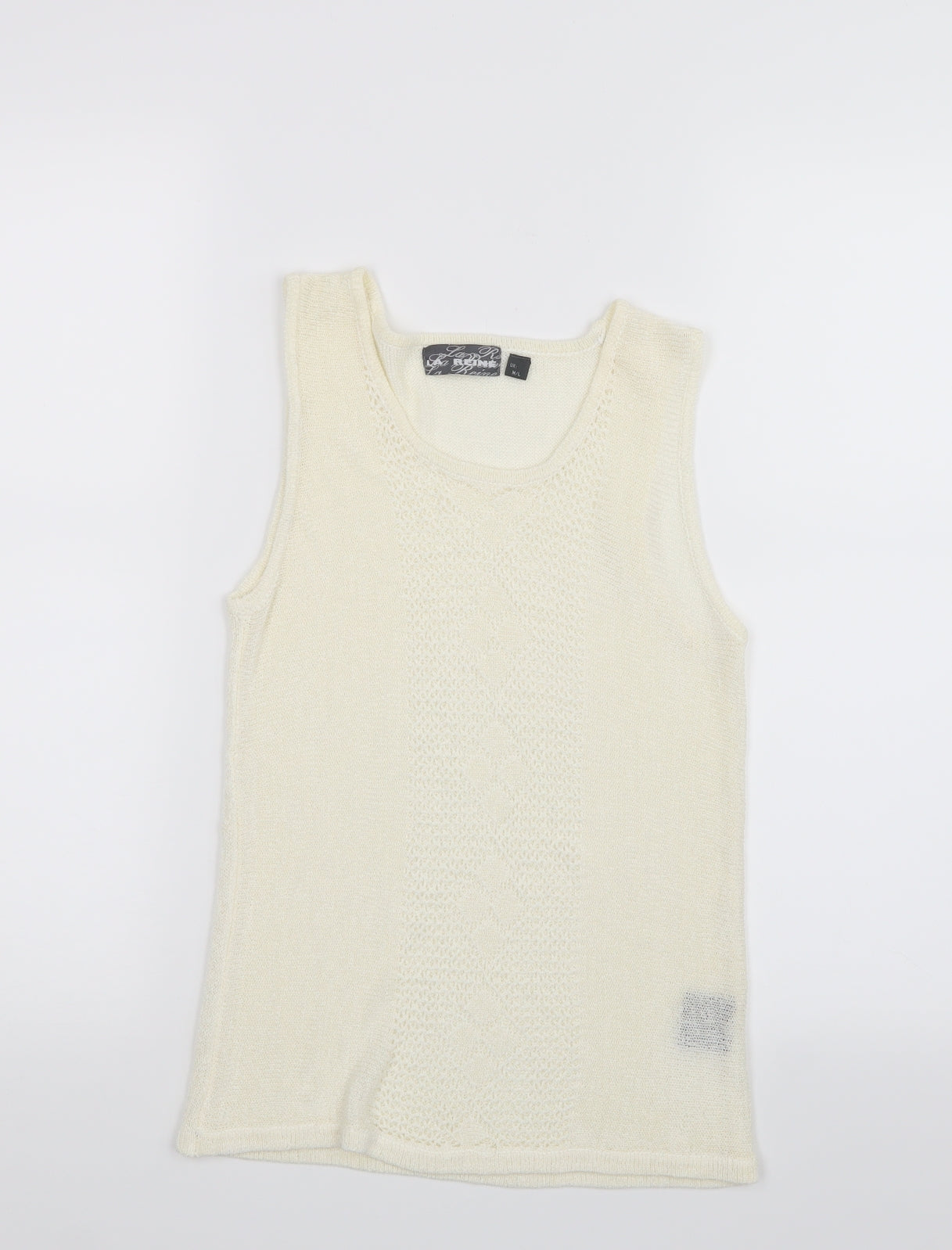 La Reine Womens Ivory  Knit Basic Tank Size M
