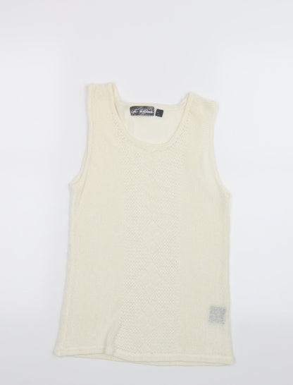 La Reine Womens Ivory  Knit Basic Tank Size M