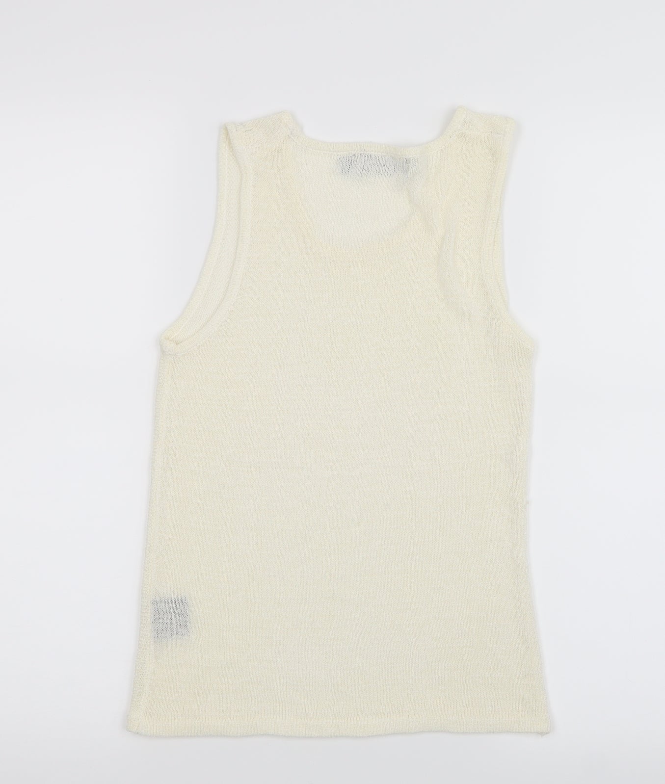 La Reine Womens Ivory  Knit Basic Tank Size M