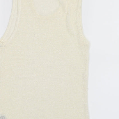 La Reine Womens Ivory  Knit Basic Tank Size M