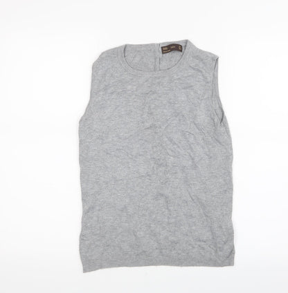 Womens UK Size M Zara Grey Basic T-Shirt