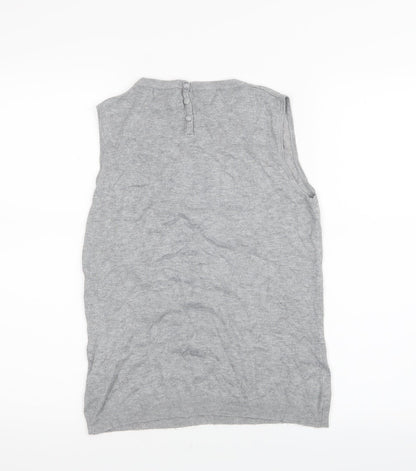 Womens UK Size M Zara Grey Basic T-Shirt