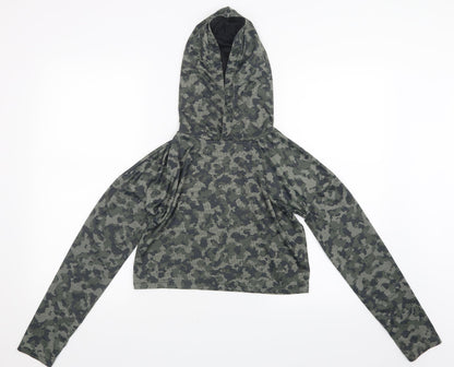 Atmosphere Womens Green Geometric  Cropped T-Shirt Size 6  - Hoodie