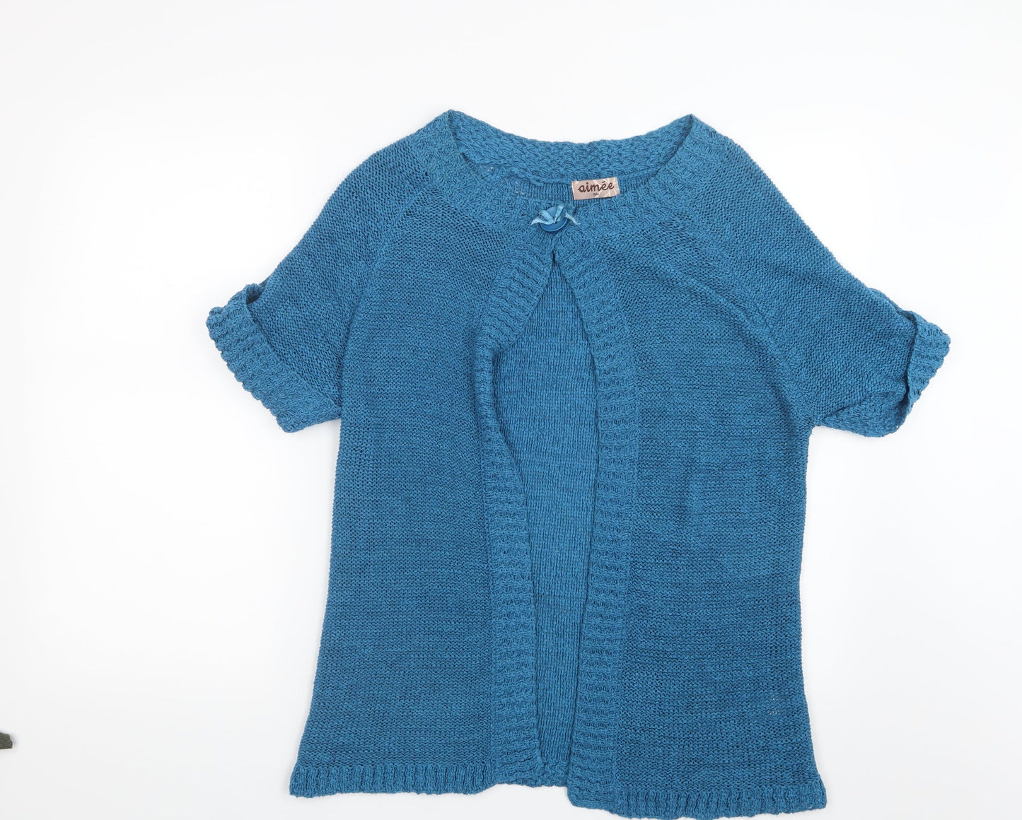 Aimee Womens Blue  Knit Cardigan Jumper Size S
