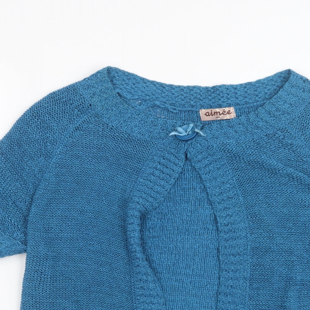 Aimee Womens Blue  Knit Cardigan Jumper Size S