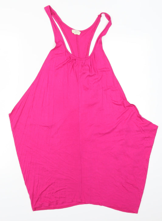 Womens UK Size 14 New Look Pink Basic Tank